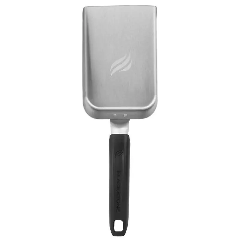 Stainless Steel Griddle Scoop With Plastic Resin Handle, Black/silver