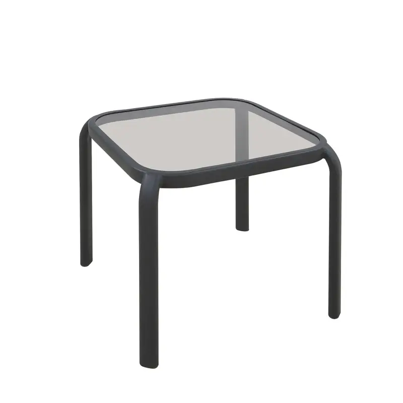 Roscoe Black Square Glass Slat Top Side Table - Model Tgs16dk