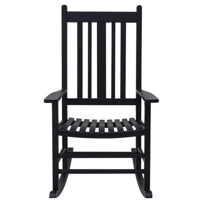 Black Wooden Rocking Chair – Weather‑resistant Casual Seat