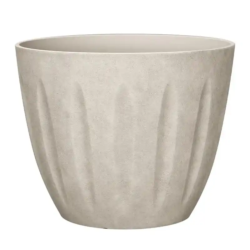 10 In. H X 12 In. D Polyresin Spritzer Planter In Sand Color