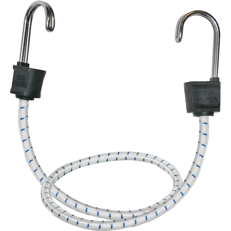 Twin Anchor White Bungee Cord 18 In. L X 0.315 In. 1 Pk