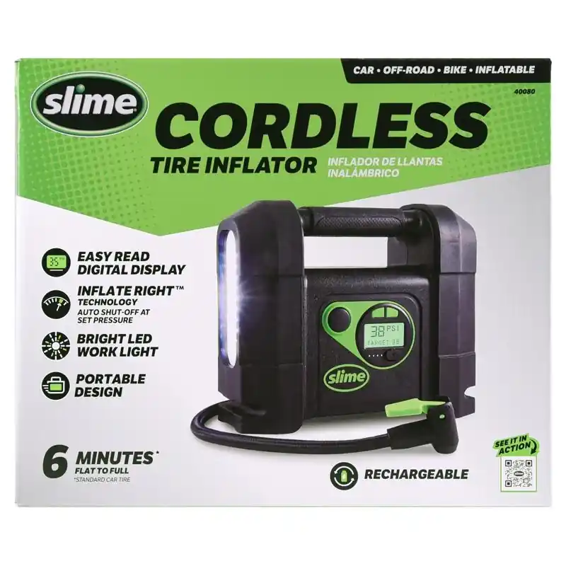 Cordless Inflator 40080 - Digital Tire Pressure Gauge, Black/green