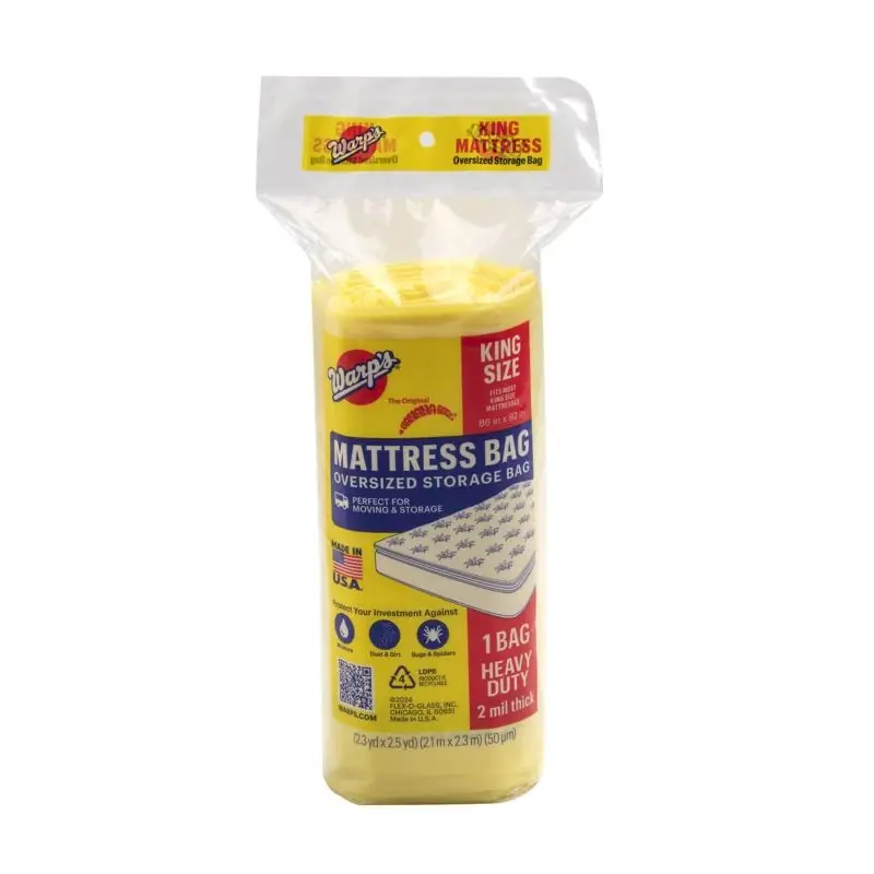 Mattress Storage Bag, King, Clear Plastic, 86 X 92-in.