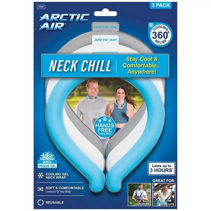 Triple Pack Assorted Cooling Neck Wraps – Adjustable Ice Therapy Band