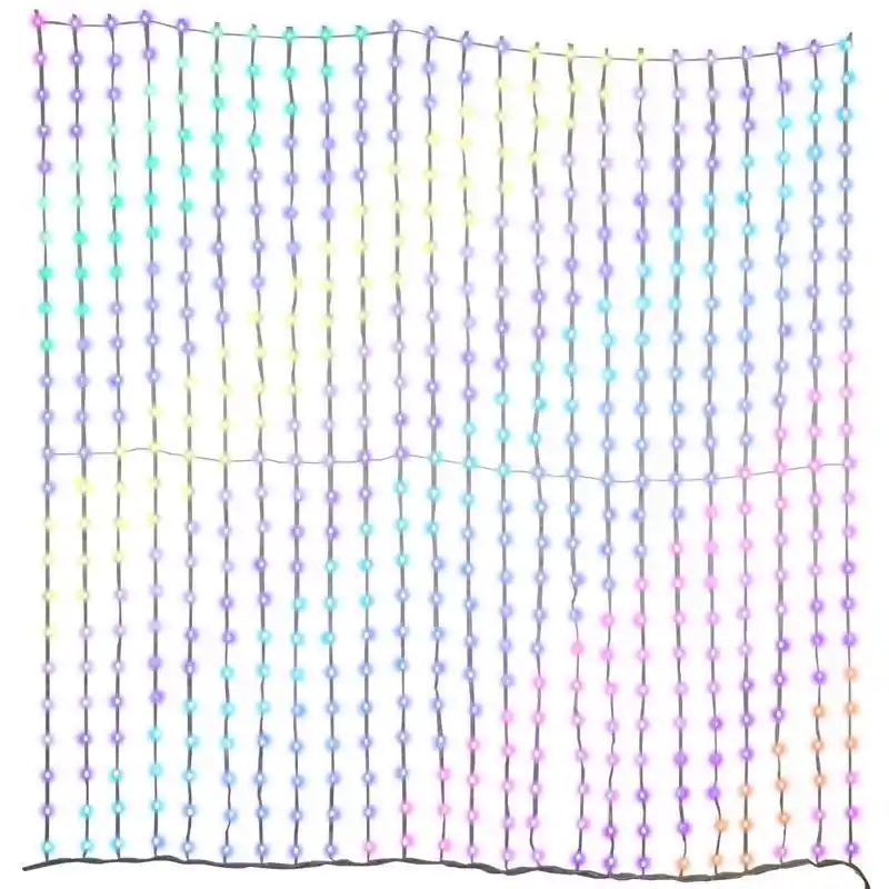 Led Multicolored 576 Count Christmas Lights 4 Feet Rgb Digital Curtain