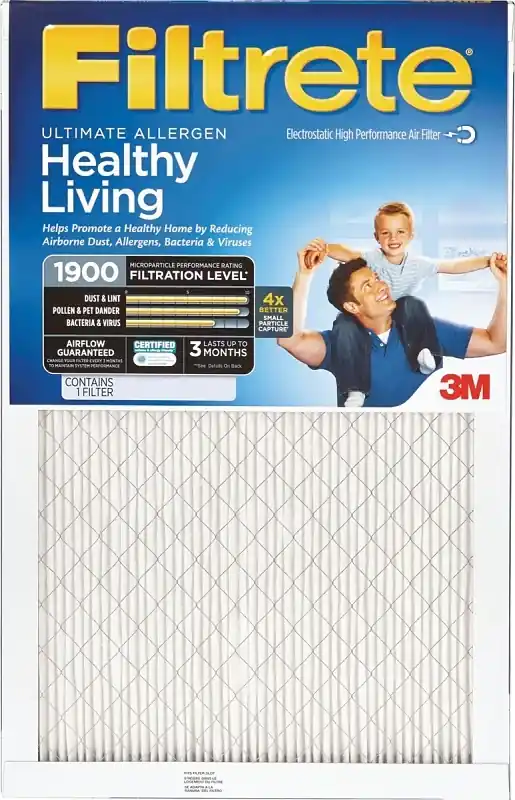 20 In. W X 20 In. H X 1 In. Polypropylene 1900 Mpr Pleated Allergen Air Filter 1 Pk