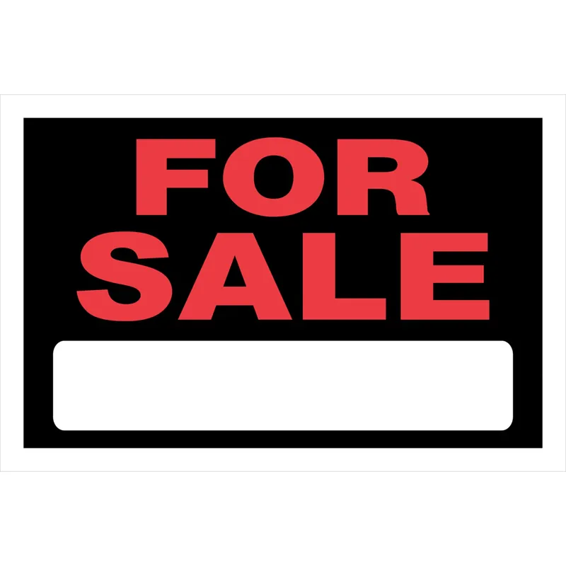 English Black For Sale Sign 8 In. H X 12 In. W