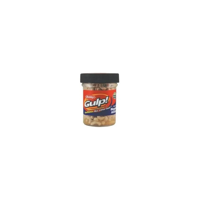 Gulp! 1-inch Natural Maggots Fishing Lure - Jarred Soft Bait