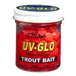1026 Uv Glo Salmon Eggs Red 1.6 Oz Jar For Trout Fishing