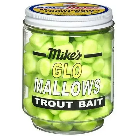 Glo Mallows Chartreuse Garlic Trout Bait - Irresistible Floating Marshmallows