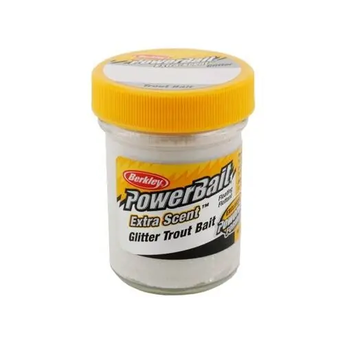 Powerbait Glitter Trout Bait, White, 1.75 Ounces, Model Stbgw