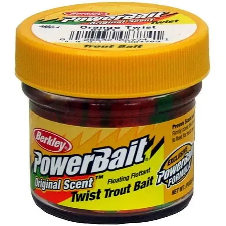 Powerbait Trout Bait Twist 1.1 Oz Dough Bait - Lime & Orange Twist