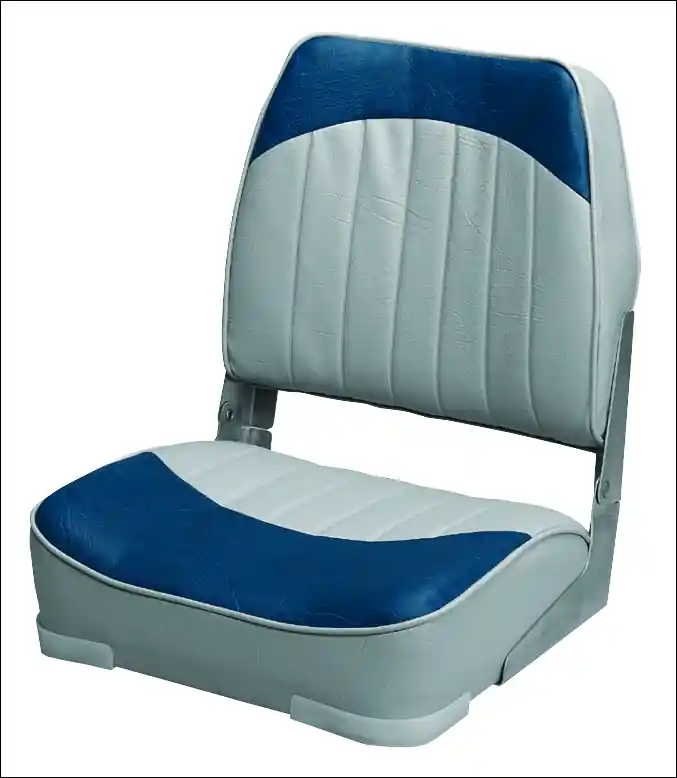 Economy Low Back Fishing Boat Seat - Grey And Navy