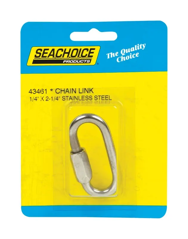 Polished Stainless Steel 2-1/4 In. L X 1/4 In. W Chain Link 1 Pk