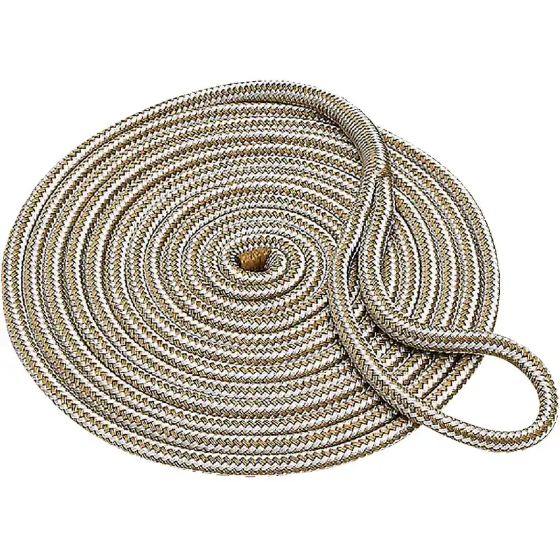 3/8 In. X 15 Ft. Gold Double Braid Nylon Dock Line - Premium Quality