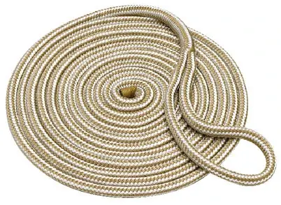Double Braided Dock Line Gold/white 3/8 Inch X 20 Feet Model 40081