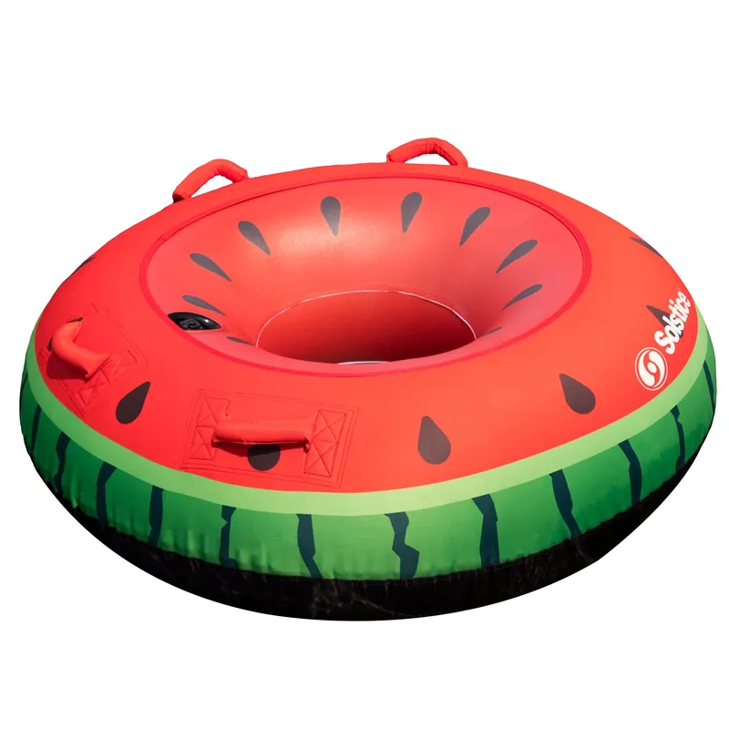 Swimline Solstice Inflatable Single Rider Watermelon Towable Tube, 48 In., Multicolor