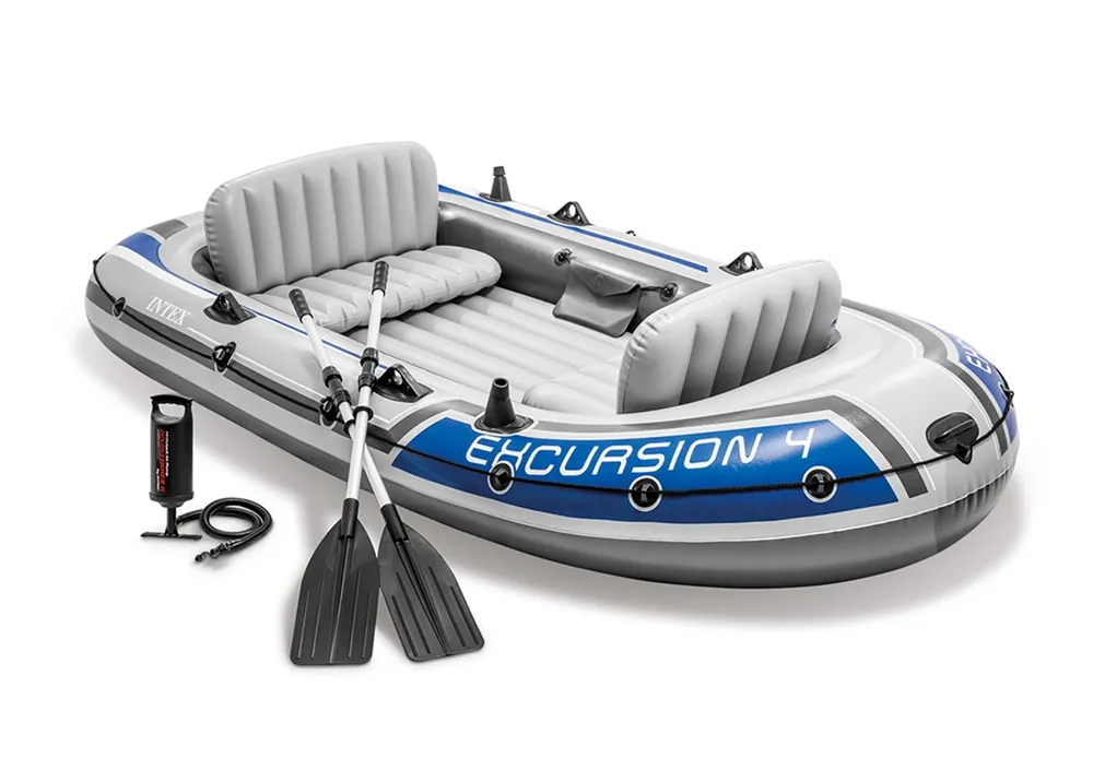 Excursion 4 Inflatable Boat Set With Oars And Pump - 2013 Model - 68324ep