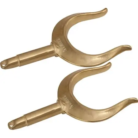 2 Brass Round Horn Oarlocks For Boats And Kayaks