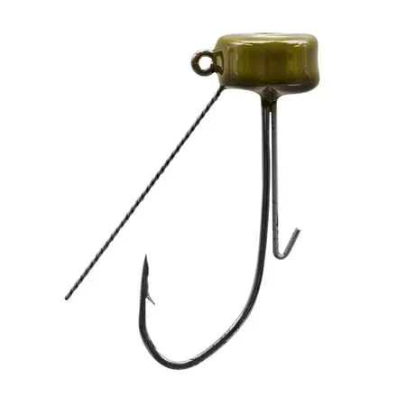 Strike King Weedless Ned Jig Head 1/8 Ounce Green Pumpkin