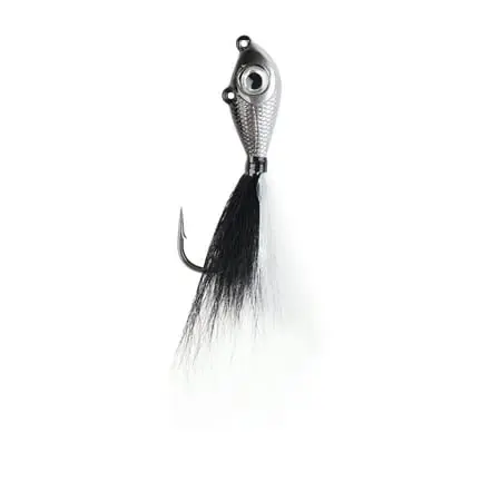 Bigeye Bucktail Jig 1 Ounce Black Silver Fishing Lure