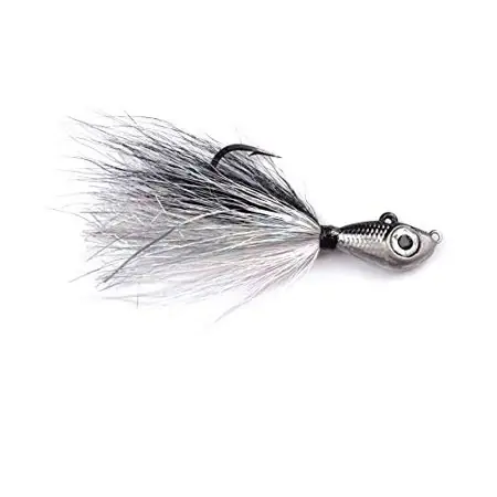 Big Eye Bucktail 3 Ounce Black And Silver 8/0 Fishing Lure