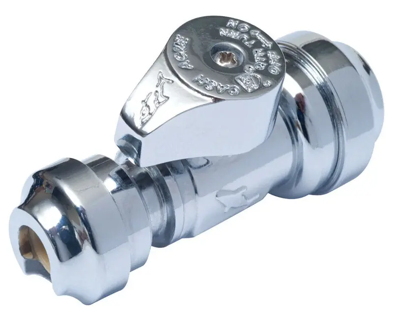 Push-fit Straight Stop Valve, 1/2 Inch By 1/4 Inch By 3/8 Inch