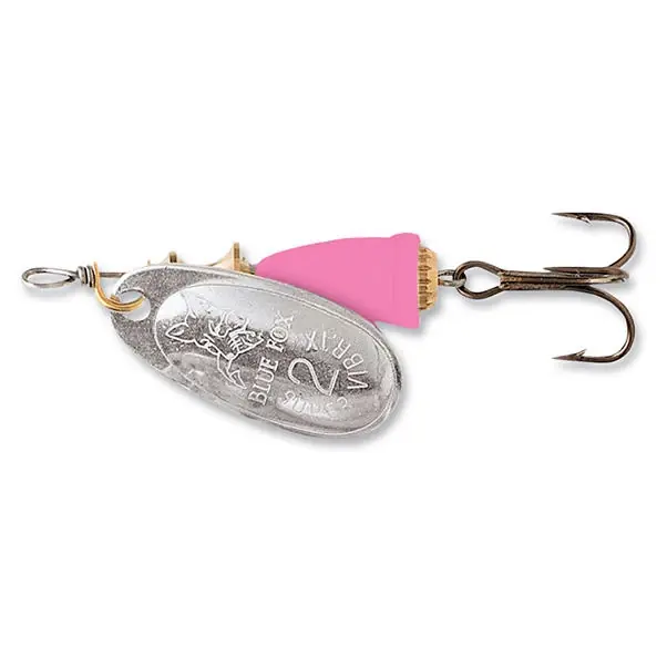 Classic Vibrax Fishing Spinner Lure, 1/4 Oz, Silver Hot Pink