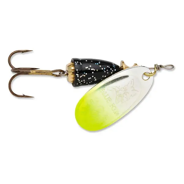 Classic Vibrax Fishing Spinner, 3/8 Ounce, Chartreuse Tipped Silver Flake