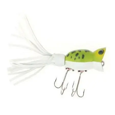 Hula Popper Fishing Lure 3/8 Oz Frog White Belly G760-06
