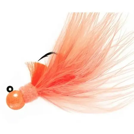 Marabou Series Aerojig Fishing Lure, Peach/peach/orange/flame, 1/8 Ounce