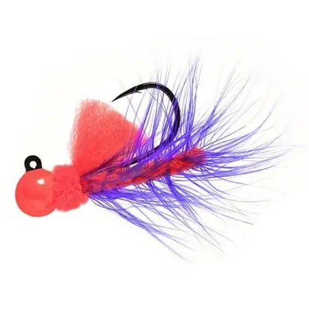 Aerojig Hackle Series Jigs 1/8 Oz. Flame Purple Fishing Lures