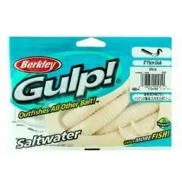 Gulp! Grub Fishing Bait, 6-inch White Soft Lure
