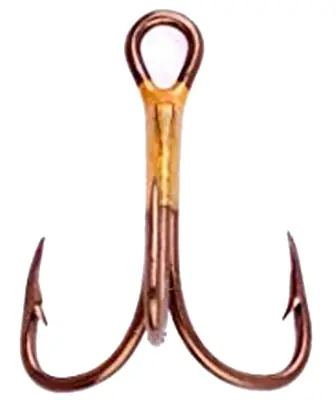 Treble Fish Hook, Bronze, Size 4, 5-pk.
