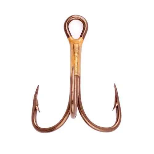 374a-3/0 2x Treble Regular Shank Curved Point Hook Bronze Size 3/0