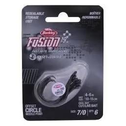 Berkley Fusion19 Circle Hooks Size 7/0 Smoke Satin Finish Model 1405867