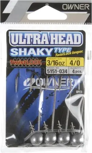 Ultrahead Shaky Head Jig Hook 3/16 Ounce With C-pin For Fishing