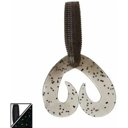 Yamamoto Lures Yamamoto Double Tail Grub Jig Trailer, Watermelon Black Flake, 5-inch