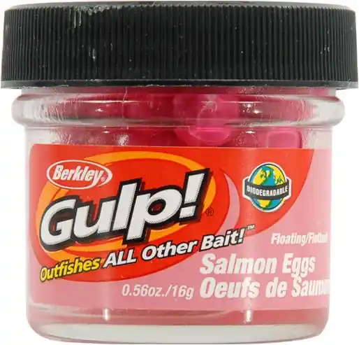 Gulp Floating Salmon Eggs, Pink, 0.56-ounce Jarred Fishing Lure