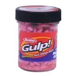 Gulp! 1-inch Pink Maggot Fishing Lure - 1.5 Ounce Jar