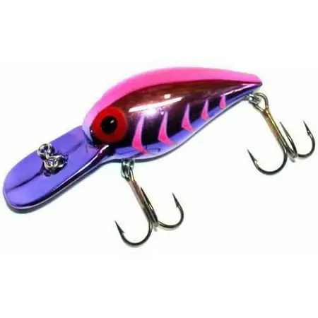 Wiggler Crank Bait, 3-inch Purple Pink Herringbone