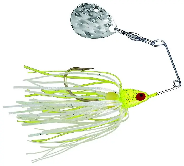 Mini-king Spinnerbait - 1/8 Oz Single Colorado Blade Chartreuse/white Skirt
