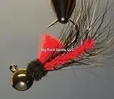 Hackle Feather Jig No. 7 Black/red 1/8 Oz.