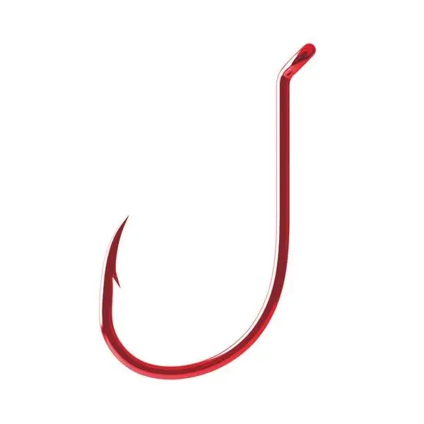Lazer Sharp Octopus Long Shank Hook, Size 4, 57 Pieces, Red