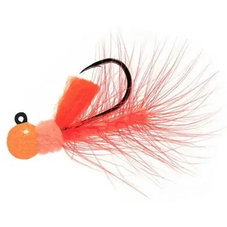 Aerojig Hackle Series Jigs 1/8 Oz. - Peach Flame