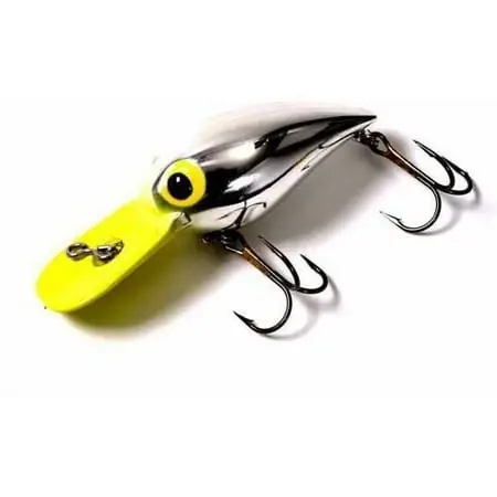Crank Bait Fishing Lure With Nickel Chartreuse Head