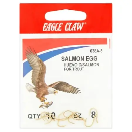 Eagle Claw Salmon Egg Up Eye Offset Hook, Gold