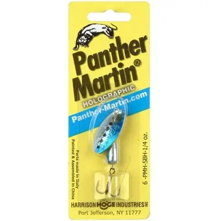 1/4 Ounce Holographic Spinner Fishing Lure, Silver Blue