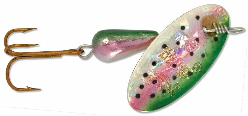 Holographic Regular In-line Fishing Spinner Lure, Rainbow Trout, 1/8 Ounce