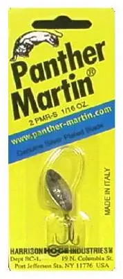 Spinner Lure, Yellow/red Dots, 1/16-oz.